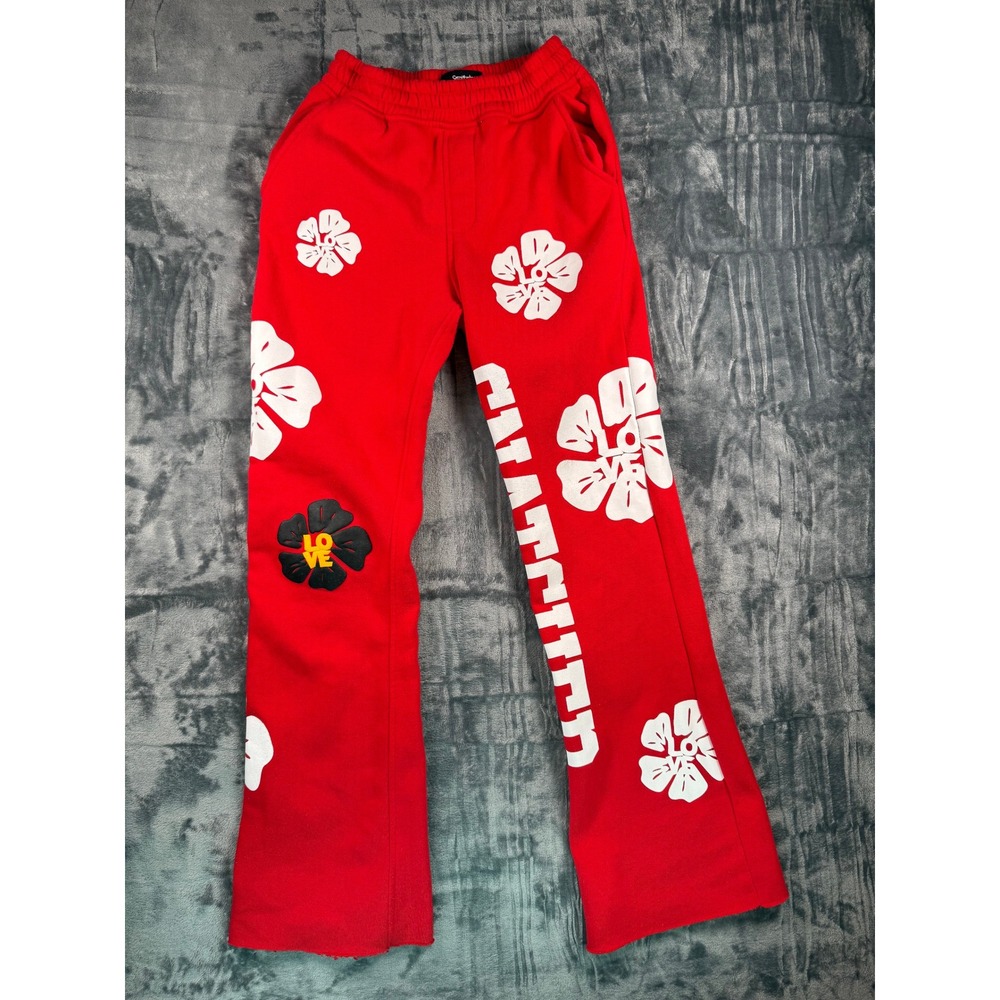 Switch Sweatpants Boys M Red Remarkable Flower Graphic Streetwear Joggers Flare